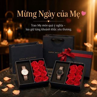 SET DANIEL CAO CẤP DA LƯỚI PETITE VÀ HOA HỒNG HỘP NƠ