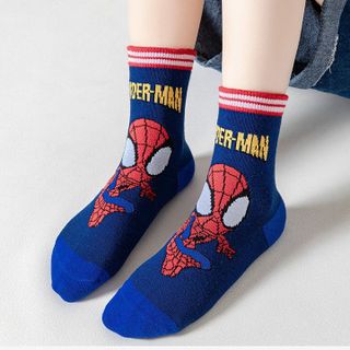 COMBO 5 ĐÔI TẤT, VỚ SIÊU NHÂN NHỆN, CHẤT LIỆU 100% COTTON, THOÁNG KHÍ, KHÁNG KHUẨN, CHO BÉ  3-10 TUỔI CH169 - BH KIDS