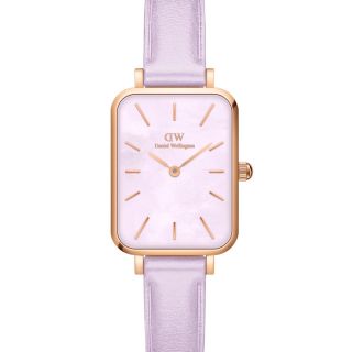 ĐỒNG HỒ NỮ CAO CẤP D WELLINGTON QUARDO LAVENDER  DÂY DA CHỮ NHẬT FULLBOX TÍM