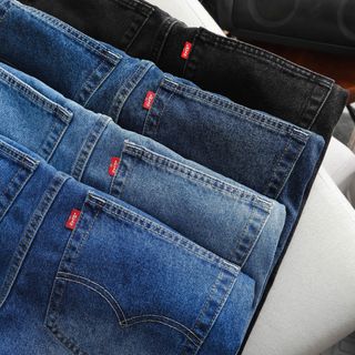 Jean dài nam Fit ( ống suông ) , chất vải 100% cotton ( vải ko co giãn ) .