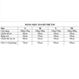 ÁO KHOÁC GIÓ TRẺ EM - PHƯỢNG STORE