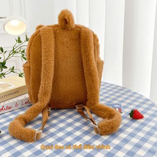 BALO VẢI LÔNG XÙ HỌA TIẾT HOẠT HÌNH CAPYBARA VUI NHỘN, ĐÁNG YÊU PHÙ HỢP VỚI NHIỀU LỨA TUỔI CH160 - BH KIDS