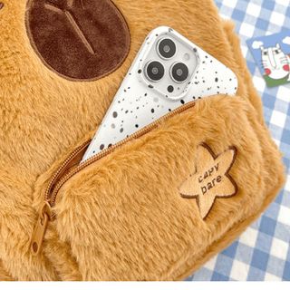 BALO VẢI LÔNG XÙ HỌA TIẾT HOẠT HÌNH CAPYBARA VUI NHỘN, ĐÁNG YÊU PHÙ HỢP VỚI NHIỀU LỨA TUỔI CH160 - BH KIDS