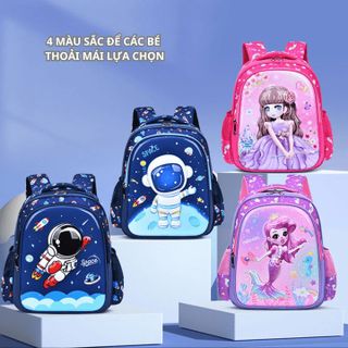 BALO HỌA TIẾT HOẠT HÌNH 3D NỔI BH KIDS CHO BÉ CẤP 1, CHẤT LIỆU VẢI POLYESTER CHỐNG THẤM NƯỚC CH165 - BH KIDS