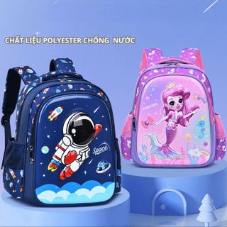 BALO HỌA TIẾT HOẠT HÌNH 3D NỔI BH KIDS CHO BÉ CẤP 1, CHẤT LIỆU VẢI POLYESTER CHỐNG THẤM NƯỚC CH165 - BH KIDS