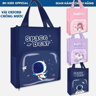 TÚI HỌC THÊM, TÚI HỌC PHỤ ĐẠO NHIỀU NGĂN, MICA TRONG SUỐT CHO BÉ TIỂU HỌC, CẶP SÁCH VẢI OXFORD CHỐNG THẤM NƯỚC CH156-BH KIDS