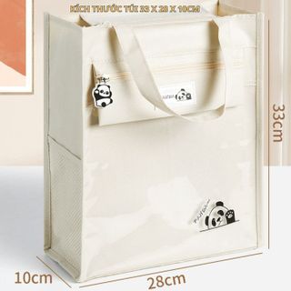 TÚI HỌC THÊM, PHỤ ĐẠO HÌNH GẤU PANDA, VẢI OXFORD CHỐNG NƯỚC, NHIỀU NGĂN, TẶNG KÈM MÓC KHÓA GẤU CH148 - BH KIDS
