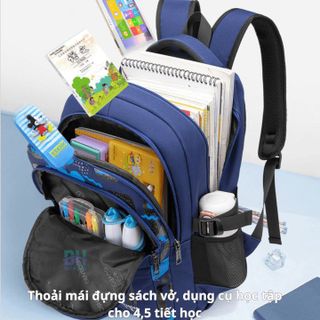 BALO PHI HÀNH GIA CHỐNG GÙ CHO BÉ TRAI TỪ LỚP 1- LỚP 6, CHẤT LIỆU POLYESTER CHỐNG THẤM NƯỚC, PHẢN QUANG PHÁT SÁNG BAN ĐÊM CH139 - BH KIDS