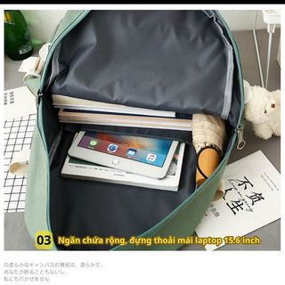 COMBO 4 MÓN (TẶNG KÈM STICK 2D VÀ MICA) BALO NỮ, PHIÊN BẢN HÀN QUỐC, VẢI CANVAS, CHỐNG NƯỚC, CHỐNG SỐC - CH122 -  BH KIDS