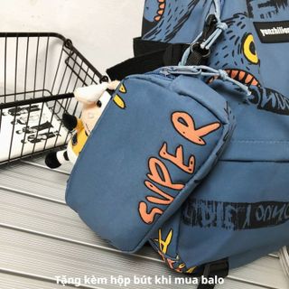 COMBO HỘP BÚT + BALO ĐI HỌC BH KIDS PHONG CÁCH ĐƯỜNG PHỐ JUNIOR HÀN QUỐC, NGĂN CHỨA RỘNG, CHỐNG NƯỚC, CHỐNG SỐC CH109- BH KIDS