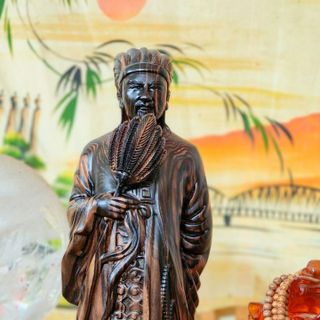 Tượng gỗ khổng minh cao 40cm giá sỉ