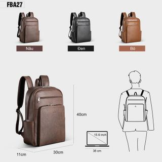 BALO DA CÔNG SỞ ĐA NĂNG ĐỰNG LAPTOP FADODA FBA27