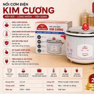 NỒI CƠM ĐIỆN KIM CƯƠNG NẮP RỜI 2,2 Lít (T6)