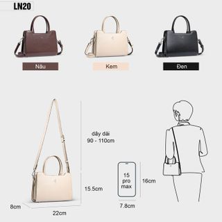 TÚI XÁCH NỮ SANG TRỌNG THỜI TRANG PELTA LN20