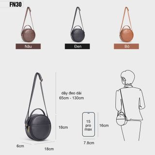 TÚI ĐEO CHÉO DA NỮ TRÒN MINI FN30 - FADODA