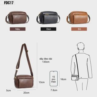 TÚI ĐEO CHÉO DA NAM NỮ THỜI TRANG FADODA FDC17
