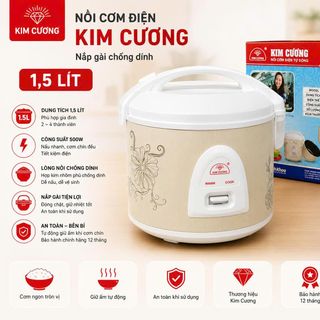 NỒI CƠM ĐIỆN KIM CƯƠNG NẮP GÀI CHỐNG DÍNH 1,5 Lít (T6)