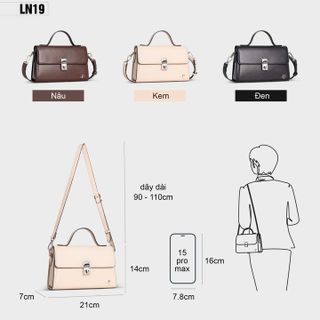 TÚI XÁCH THỜI TRANG FORM HỘP HÌNH CHỮ NHẬT PETLA LN19