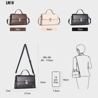 TÚI XÁCH THỜI TRANG FORM HỘP HÌNH CHỮ NHẬT PETLA LN19