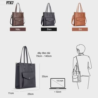 TÚI XÁCH NỮ THỜI TRANG CÔNG SỞ FADODA FTX7 NHIỀU MÀU