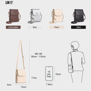 TÚI ĐEO CHÉO NỮ MINI ĐỰNG ĐIỆN THOẠI PETLA LN17