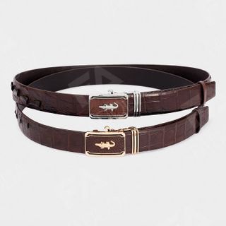 THẮT LƯNG DA CÁ SẤU FCB03GN PHẦN GÙ DÂY LIỀN BẢN RỘNG 4 CM-FADODA