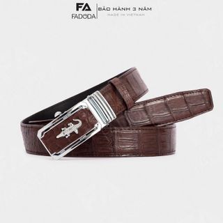 THẮT LƯNG DA CÁ SẤU THẬT  FCB02BN BẢN NHỎ 3.5CM LÀM TỪ DA BỤNG CÁ SẤU MÀU NÂU - FADODA