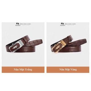 THẮT LƯNG DA CÁ SẤU THẬT  FCB02BN BẢN NHỎ 3.5CM LÀM TỪ DA BỤNG CÁ SẤU MÀU NÂU - FADODA