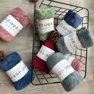 Khăn tắm Lông Cừu Họa Tiết Xương Cá, KT 50x100cm