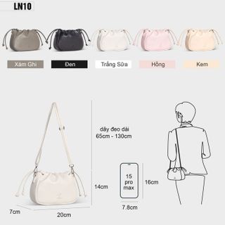 TÚI RÚT ĐEO CHÉO DA NỮ TRẺ TRUNG PETLA LN10