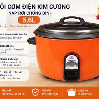 NỒI CƠM ĐIỆN KIM CƯƠNG NẮP RỜI CHỐNG DÍNH 5,6L