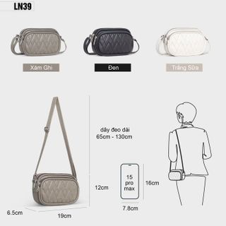 TÚI ĐEO CHÉO ĐỰNG ĐIỆN THOẠI NỮ MINI DÁNG NGANG PETLA LN39