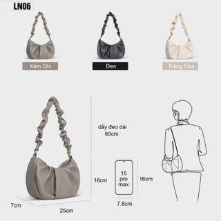 TÚI NỮ KẸP NÁCH DÁNG THUYỀN THỜI TRANG  PETLA LN06