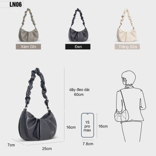 TÚI NỮ KẸP NÁCH DÁNG THUYỀN THỜI TRANG  PETLA LN06