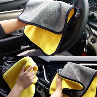 Khăn Lau Ôtô, Lau Kính 2 Mặt Đa Năng Microfiber Siêu Mềm Siêu Thấm, Dày, Không Đổ Lông