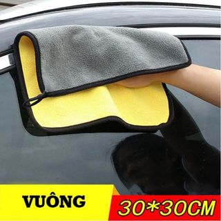 Khăn Lau Ôtô, Lau Kính 2 Mặt Đa Năng Microfiber Siêu Mềm Siêu Thấm, Dày, Không Đổ Lông