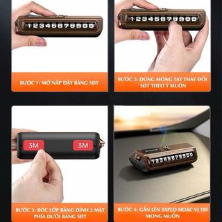 (BÁN SỈ)Bảng Số Điện Thoại Đặt Taplo Khi Dừng Dỗ - Vân Gỗ, Vân Carbon Kiêm Búa Phá Kính - Khải Huy Scar