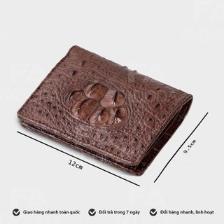 VÍ NAM DA CÁ SẤU THẬT SP-FCW01G LÀM TỪ VÂN LƯNG GÙ CỦA CÁ SẤU - FADODA