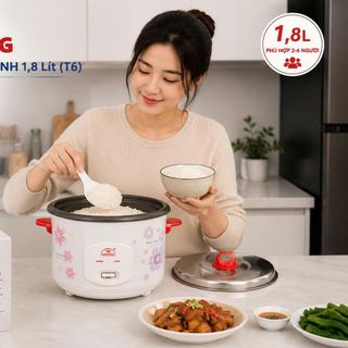 NỒI CƠM ĐIỆN KIM CƯƠNG NẮP RỜI CHỐNG DÍNH 1,8 Lít (T6)