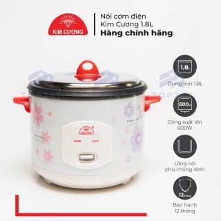NỒI CƠM ĐIỆN KIM CƯƠNG NẮP RỜI CHỐNG DÍNH 1,8 Lít (T6)