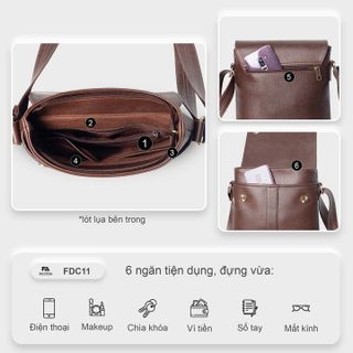 COMBO TÚI ĐEO CHÉO NAM ĐỰNG IPAD FDC11 VÀ VÍ DA BÒ VN044
