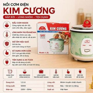 NỒI CƠM ĐIỆN KIM CƯƠNG NẮP RỜI 1,2 Lít (T9)