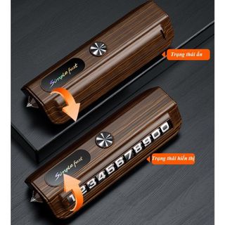 (BÁN SỈ)Bảng Số Điện Thoại Đặt Taplo Khi Dừng Dỗ - Vân Gỗ, Vân Carbon Kiêm Búa Phá Kính - Khải Huy Scar