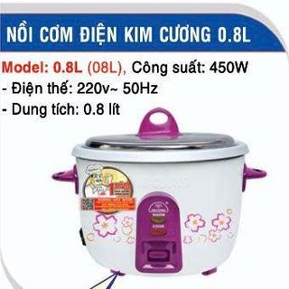 NỒI CƠM ĐIỆN KIM CƯƠNG NẮP RỜI 0,8 Lít (T12)