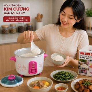 NỒI CƠM ĐIỆN KIM CƯƠNG NẮP RỜI 0,8 Lít (T12)