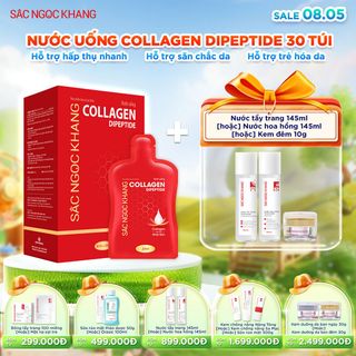 Nước Uống Collagen Dipeptide Sắc Ngọc Khang [Hộp 30 Túi] TẶNG 1 TRONG 3 QUÀ