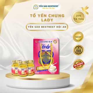 YẾN SÀO BESTNEST HỘI AN - YẾN SÀO CHƯNG SẴN LADY 21% - HỘP 4 HŨ 4 X 70ML