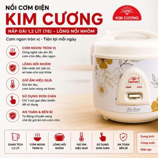 NỒI CƠM ĐIỆN KIM CƯƠNG NẮP GÀI 1,2 Lít (T6)
