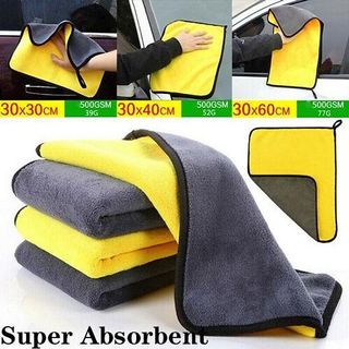 Khăn Lau Ôtô, Lau Kính 2 Mặt Đa Năng Microfiber Siêu Mềm Siêu Thấm, Dày, Không Đổ Lông
