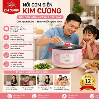 NỒI CƠM ĐIỆN KIM CƯƠNG NẮP RỜI CHỐNG DÍNH 1,5 Lít (T6)